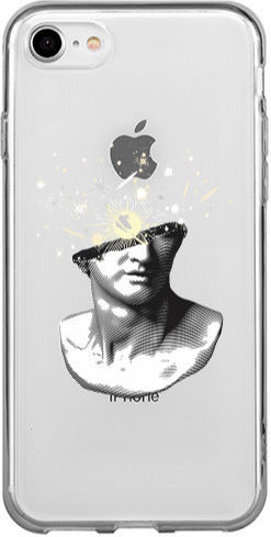 Apple iPhone SE 2020 Space Statue Transparent Silicone TPU Case