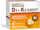 Health Pro D3 + K2 Direct Βιταμίνη για Ενίσχυση του Ανοσοποιητικού & την Υγεία των Οστών 1τμχ