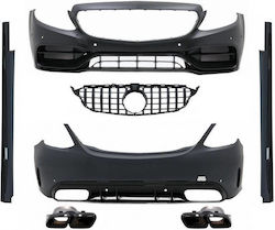 Body Kit Mercedes-benz C-class W205 14-20 Sedan Amg C63s Facelift Look Μάσκα & Μπούκες Black Edition Mercedes Benz Cαrνεr