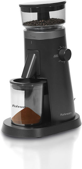 Rohnson Electric Coffee Grinder 150W with 120g Capacity and 75 Grind Levels Black