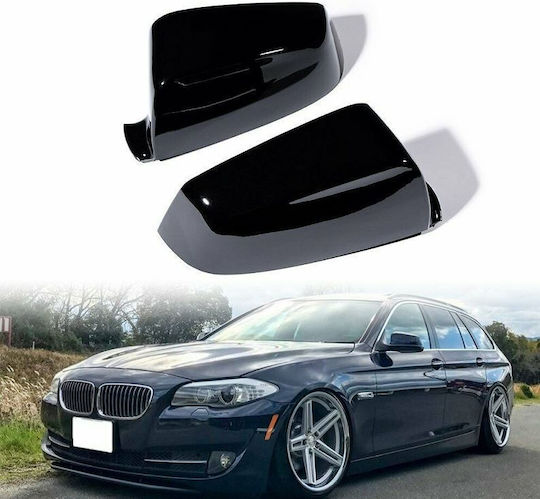 BMW Series 5 E60 E61 F10 F11 Series 6 E63 E64 F06 F12 F13 Series 7 F01 F02 F03 F04 Mirror Caps Glossy Black 2 Pieces 51167187432 51167187431