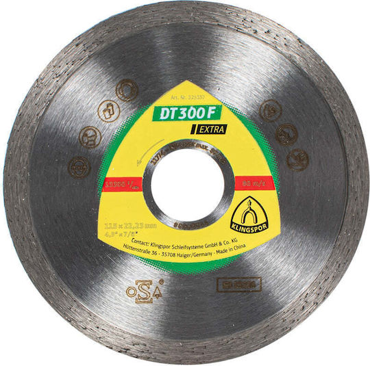 Диамантен Диск За Рязане Ненеметален Klingspor 115x1.6x22.23