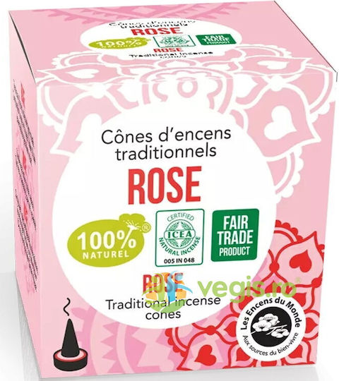 Conuri Parfumate Naturale Indiene Miros Trandafir 12 Bucăți