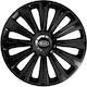 Car Wheel Hubcaps Versaco 15" Trend Rc Black Cbx 3d Metal Logo Kia 4 Pieces