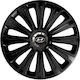 Car Wheel Hubcaps Versaco 15" Trend Rc Black Cbx 3d Metal Logo Hyundai 4 Pieces