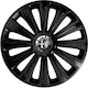 Car Wheel Hubcaps Versaco 14" Trend Rc Black Cbx 3d Metal Logo Alfa Romeo 4 Pieces