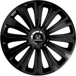 Car Wheel Hubcaps Versaco 14" Trend Rc Black Cbx 3d Metal Logo Honda 4 Pieces