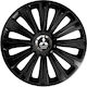 Car Wheel Hubcaps Versaco 15" Trend Rc Black Cbx 3d Metal Logo Mitsubishi 4 Pieces