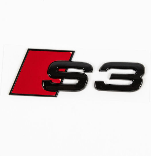 Car Sticker Metal Emblem Audi Sline S3 A3 Black 9cm X 3cm 1 Piece