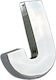 Chromium 3D Letter Sticker "j" 2.7cm X 2.5cm 1 Piece