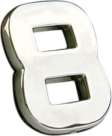 Autoaufkleber Buchstabe Chrom 3d 8 2,7cm x 2,5cm 1 Stück