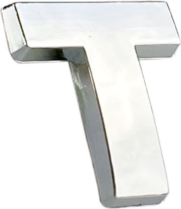 Αυτοκόλλητo Γράμμα Χρωμίου 3d ''t'' 2.7cm X 2.5cm 1 Τεμάχιο