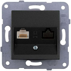 Priză Rj45 Cat 5e Neagră Panasonic Karre Plus Priză Rj45 Cat 5e Neagră Panasonic Karre Plus
