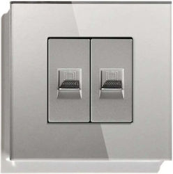 Netzwerksteckdose 2xrj45 Cat5 Glasrahmen Grau Luxon Netzwerksteckdose 2xrj45 Cat5 Glasrahmen Grau Luxon