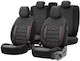 Deluxeboss 292365 Autositzbezüge Deckelsatz Bmw Jeep X Z3 Z4 Serie 1 2 3 4 5 6 7 8 I Baumwolle Material Set Vorne Hinten 11 Stück Schwarz Rot Stickerei