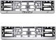 European License Plate Frame Plastic Silver Logo Isuzu 1 Piece