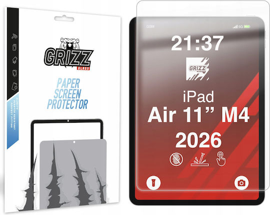 Grizzglass Paperscreen Display Protection Film Compatible Ipad Air 11 Inch 2024 2025 2026 Transparent