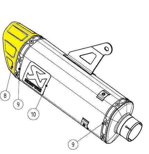 Καπάκι Άκρου Τιτανίου Yamaha Yzf-r7 Abs '22–'25 Akrapovic V-ec398