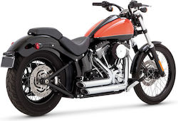 Vance & Hines Комплект За Изпускателна Система За Мотоциклет 2 1/2" Harley Davidson Softail '12 '17 Fls Slim Flss Slim S Flstf Fat Boy Flstfs Fat Boy S Flst C Heritage Flstn Deluxe Хром Къси Shortshots Staggered Exh Pcx Chrome