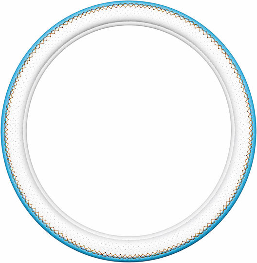 Car Steering Wheel Cover 37-39cm Universal Pvc & Rubber Anti-Slip Light Blue White Perforated