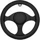 Car Steering Wheel Cover 37-39cm Universal Pvc & Rubber Anti-Slip Black Perforated