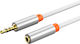 Cabletime Καλώδιο Ήχου 3.5mm male - 3.5mm female Λευκό 0.5m με Επίχρυσους Ακροδέκτες CT-AV311-P12G