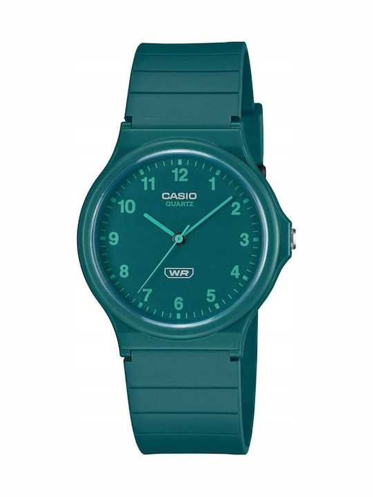 Casio Damenuhr 36mm Batterie mit Türkis Gummi A...