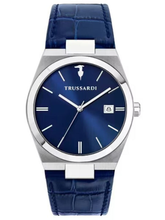 Trussardi Men's Watch 40mm Battery with Blue Le...