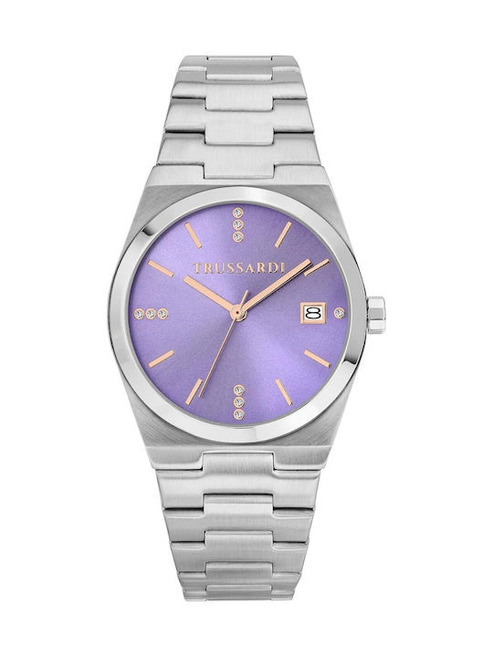 Trussardi Women's Watch 34mm Battery with Pink Stainless Steel Bracelet