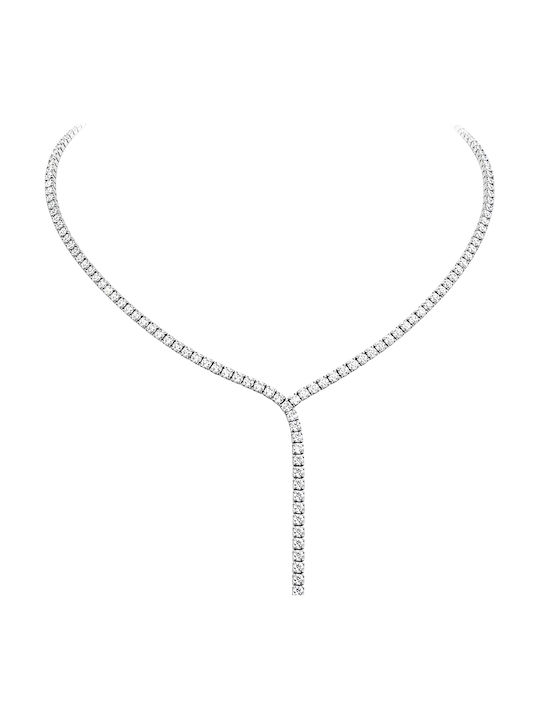 Xrisokosmima Halskette Riviera aus Silber mit Zirkon
