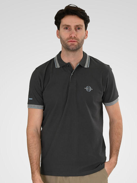 Double Polo Μπλούζα Κοντομάνικη Γκρι