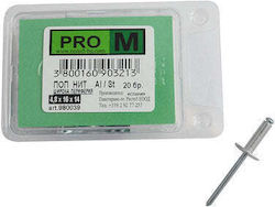 Pop Nit Wide Periphery 4.8x16x14 Mm Pro M 20 Pieces