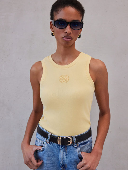 Women's Sleeveless Blouse Butter Yellow