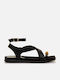 Flache Sandalen Für Damen Schwarz
