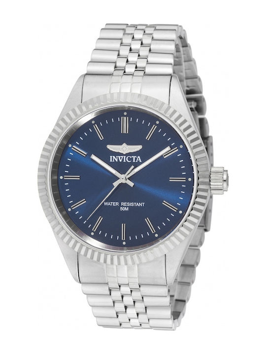 Invicta Specialty Ανδρικό Ρολόι 43mm Μπαταρίας με Ασημί Ατσάλινο Μπρασελέ