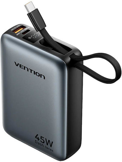 Vention FHG Power Bank 20000mAh 45W With USB-A Output Port And USB-C Output Port Power Delivery PPS Grey