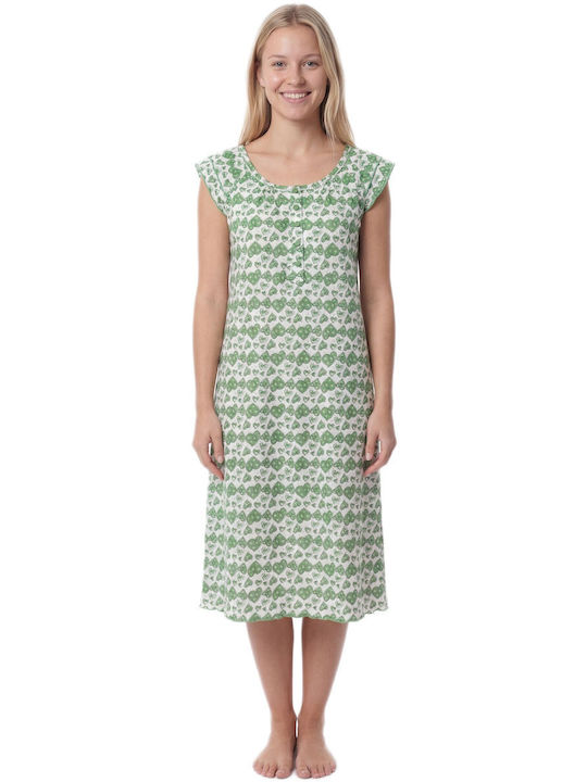 Lydia Creations Summer Cotton Women's Nightgown Green