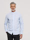 Long Sleeve Linen Shirt in Regular Fit Light Blue