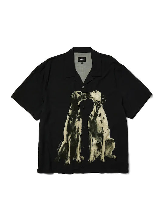 Resort Short Sleeve Shirt in Wide Line Black