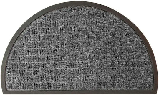Covoraș de Intrare Semicircular din Cauciuc Gri 75x45cm