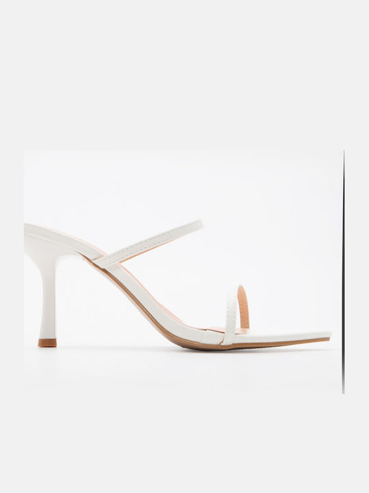 Luigi Mules With High Heel In White Colour