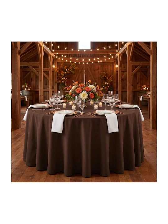 Kotonia Home Măsuță Rotundă Din Bumbac Dark Chocolate Ø240cm
