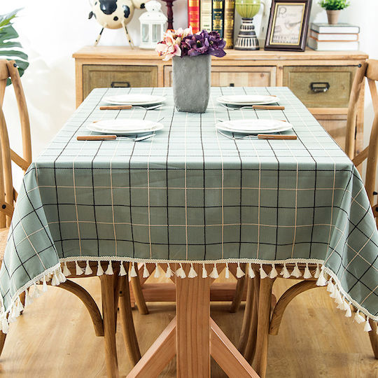 FRIPIA Linen Light Blue Tablecloth 140x250cm