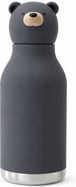 Asobu Kids Water Bottle Thermos Silicone with Straw Black 460ml