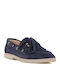 Leather Women's Loafers in Blue Colour