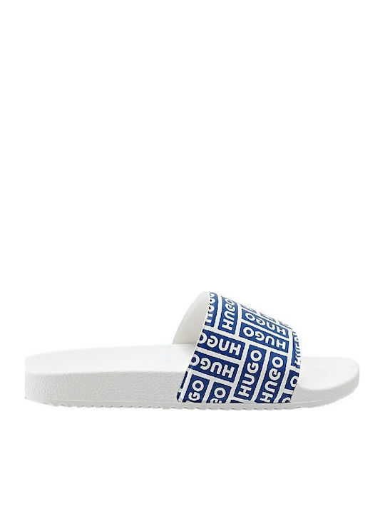 Timein Men's White Slides