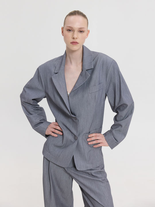 SunsetGo! Damen Blazer Grau