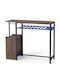 Wooden Bar Table with Metal Frame Brown 36x40x110cm