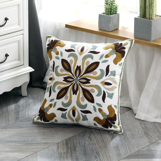 FRIPIA Decorative Pillow Case Brown 45x45cm
