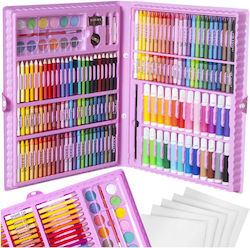 Iso Trade Painting Set 168 Pieces Pink In Suitcase Iso Trade Painting Set 168 Pieces Pink In Suitcase